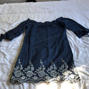Adorable off the shoulder embroidered dress
